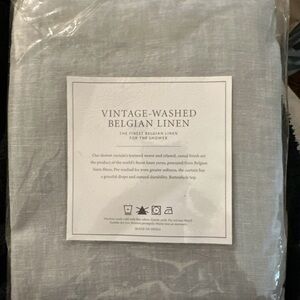 RESTORATION HARDWARE Vintage-Washed Belgian Linen Shower Curtain - Light Gray